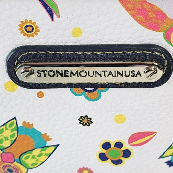 Stone Mountain Bonded Leather Printed Owls Megan Tote Shoulder Handbag 8 Pockets - Picture 7 of 16